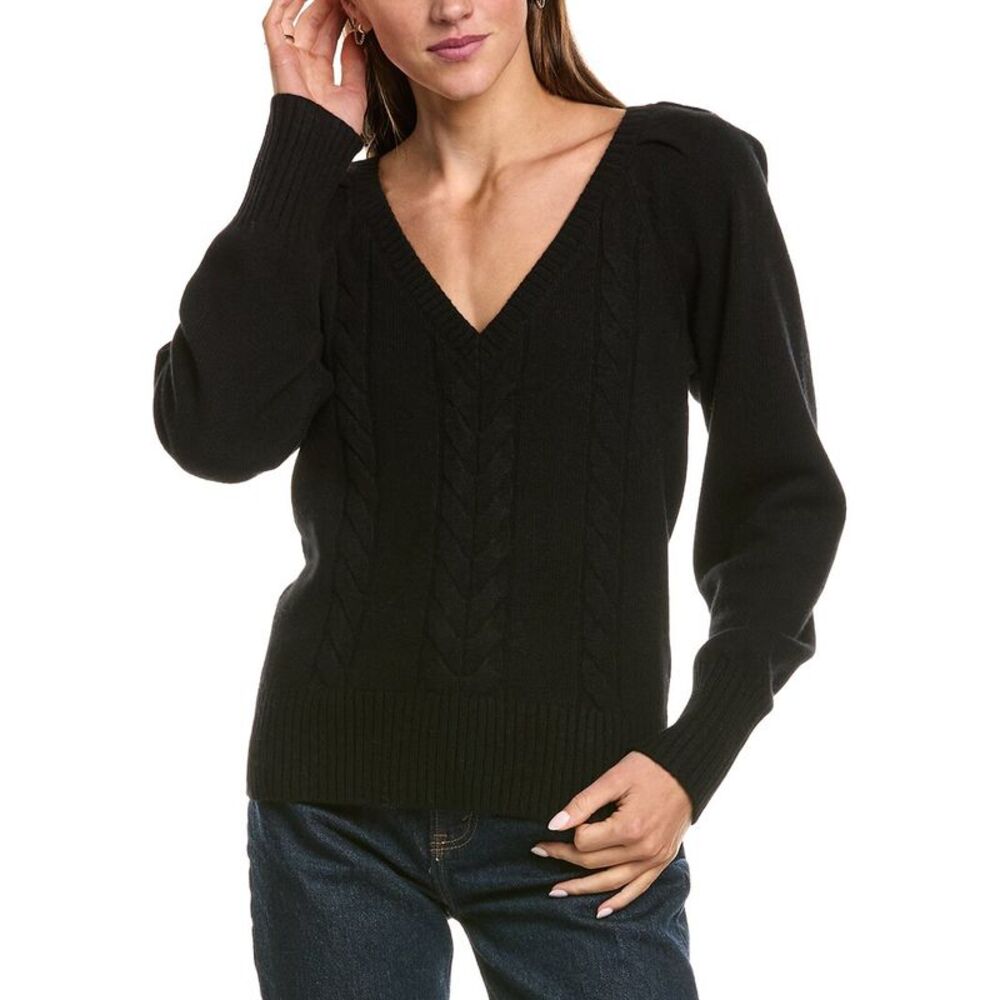 Madewell Womens  Femme Carlia Wool Pullover, Black